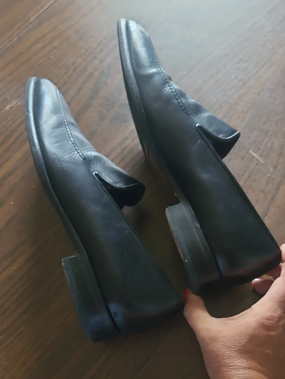 Mezlan Black Leather Slip-On Loafers Size Mens 8m